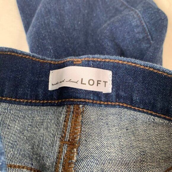 LOFT the super soft girlfriend straight leg stretch casual denim jeans - Picture 6 of 11